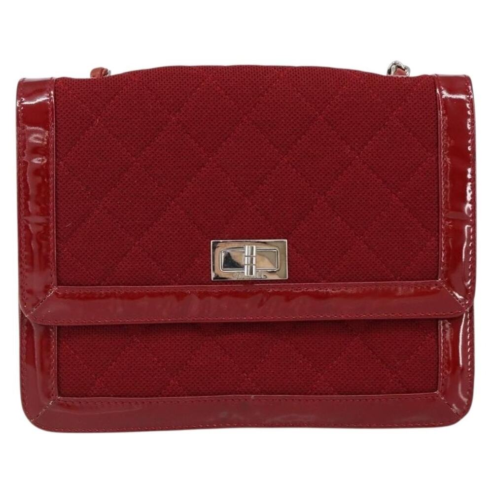Chanel Matelasse Enamel Chain Shoulder Bag Red